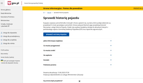 Sprawdzanie histori auta